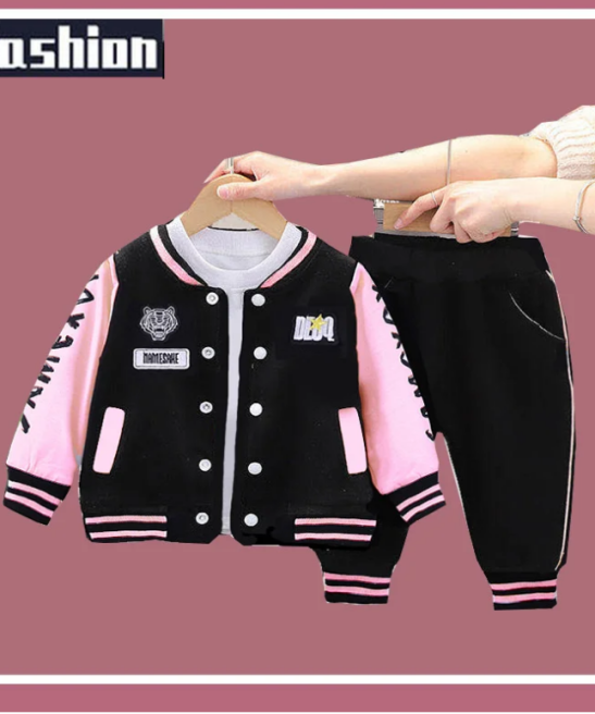 New Kids Casual Clothing Sets Boys Girls Baseball Sports Suit Coat Pant 2Pcs Tracksuit Spring Autumn Thin Baby Outfits 1-4 Years