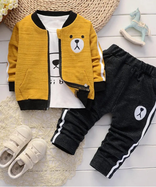 Baby Boy Clothing set fashion Cotton Hooded Tops+Pants 3pcs Outfits Infnat Boys Tracksuit newborn kids clothes Sets