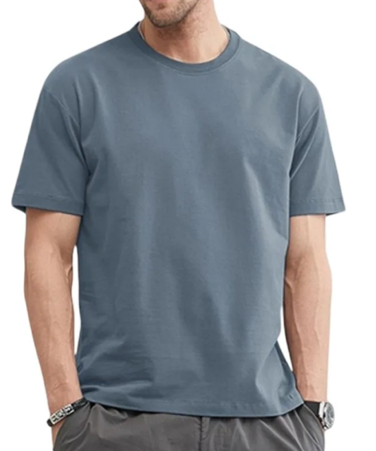 T Shirt For Men Summer Cotton Tops Solid Colors Blank Tshirts O-neck Men Clothing Plus Size M to 5XL
