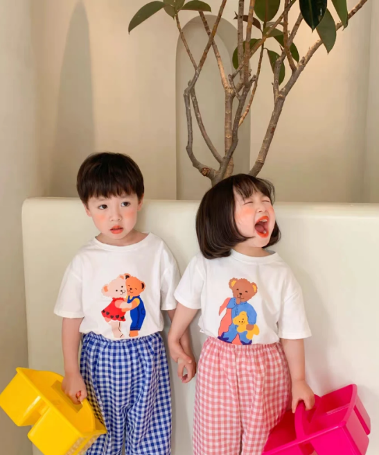 Boys Girls Summer Clothing 2pc/set Children's Short Sleeved Tees + Pants Casual Outfits Printed Cartoon Fashion Kids T-shirt Set
