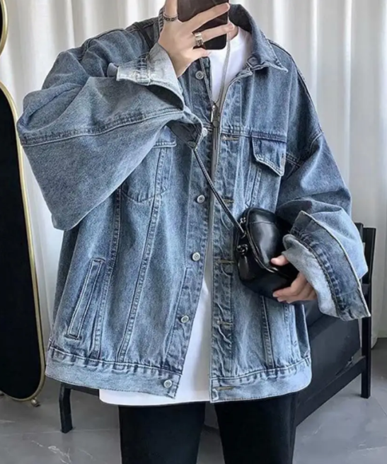 Men Denim Jacket Men Jacket Retro Hip Hop Style Denim Jacket with Multi Pockets Plus Size Men Coat for Casual Streetwear